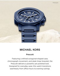Michael Kors - Prescott Blue Chronograph Watch