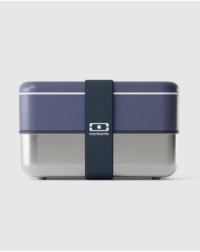 Monbento - Monbento Mb Sense Original The Two-Tier Metal Food Container Sense Original - Natural Blue