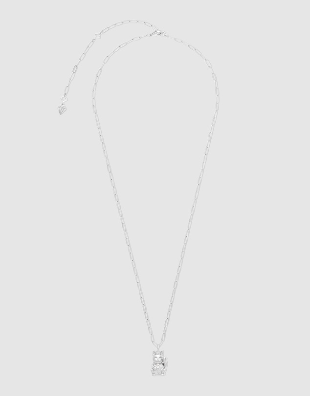 Wanderlust + Co - Lucky Cat Silver Necklace