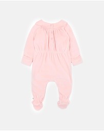 Fox & Finch - Wild Garden Embroidered Velour Zip Onesie - Babies