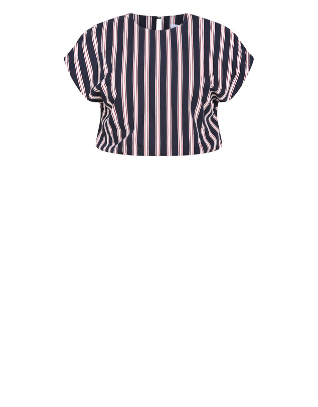 City Chic - Plus size Sarina Stripe Cotton Top - navy