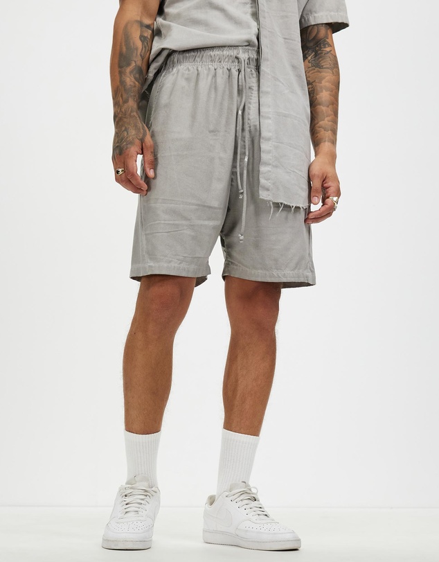 Surrounded By Ghosts - The Obsidian Linen Drawstring Shorts