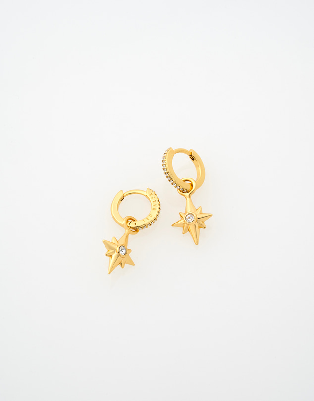 Ted Baker - SINA: Star Charm Crystal Huggie Earrings