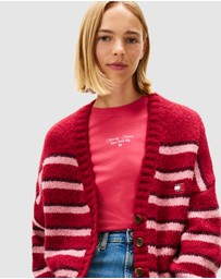 Tommy Jeans - Badge Stripe Fluffy Cardigan