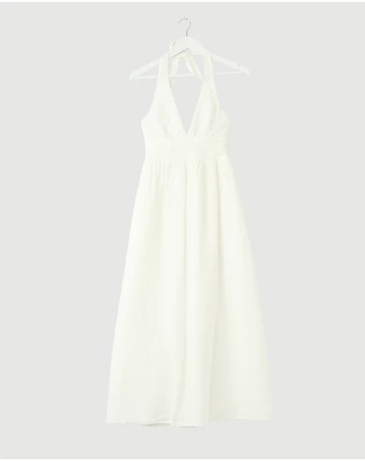 Revibe - Repaired Minima Esenciales Thalia Halter Midi Dress - AU 6