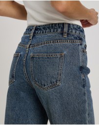 Atmos&Here - Myra Straight Leg Raw Hem Jeans
