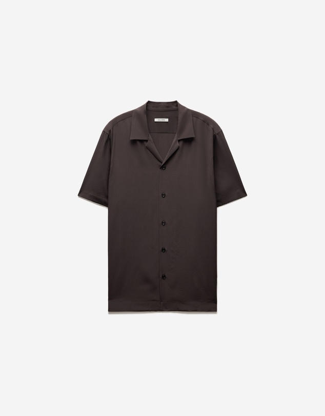 Calibre - Camp Collar Silk Shirt Espresso