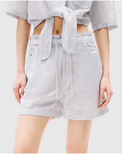 Tommy Jeans - Paperbag Shorts With Linen