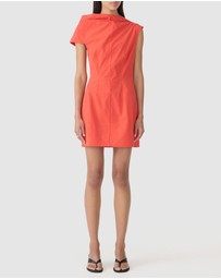 Bassike - Crushed Cotton Shoulder Dress