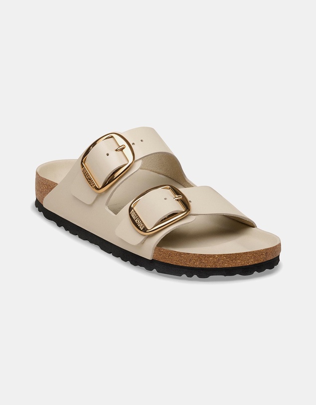 Birkenstock - Arizona Big Buckle Natural Leather Patent Regular - Women's
