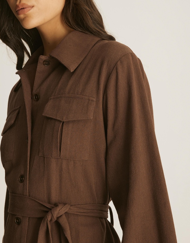 Atmos&Here - Edith LS Twill Mini Dress