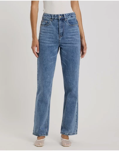Atmos&Here - Mary Mid Rise Straight Leg Jeans