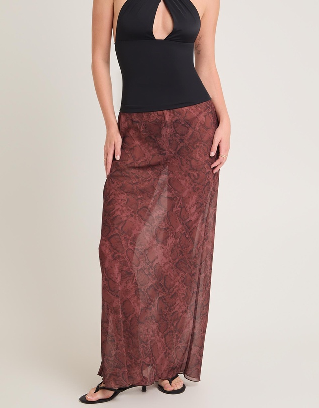 Alice In The Eve - Umah Snake Sheer Maxi Skirt