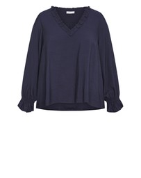 City Chic - Plus size Maree Top - navy