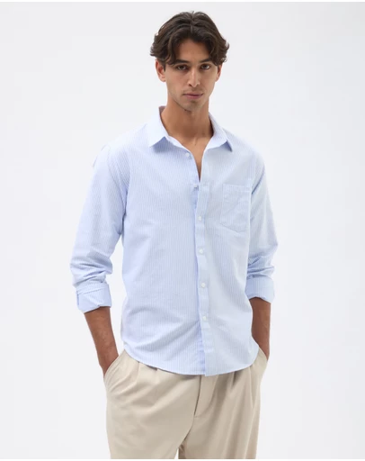 AERE - Cotton Stripe Oxford Shirt