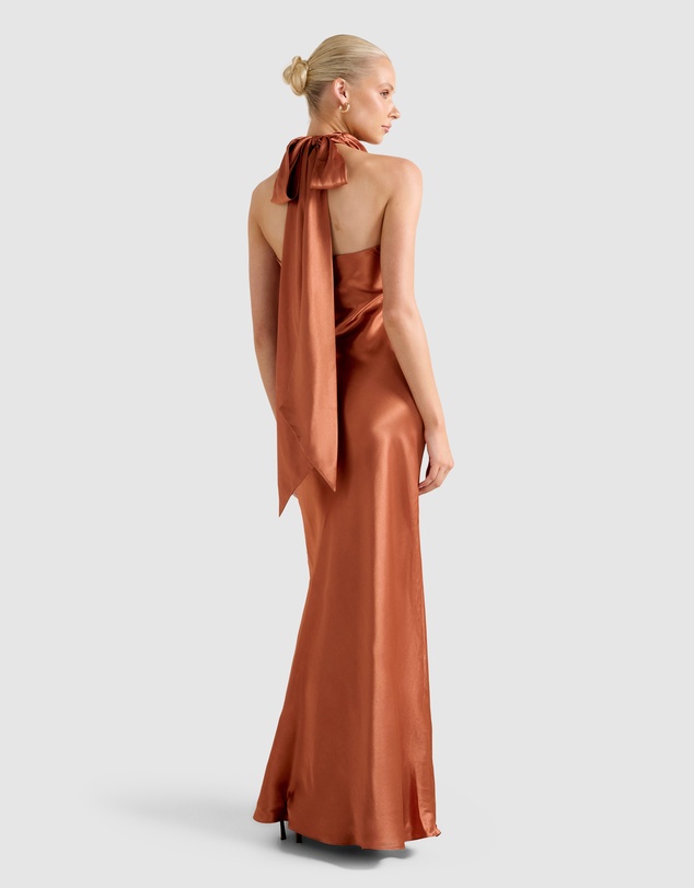 Forever New - Clementine High Neck Satin Maxi Dress