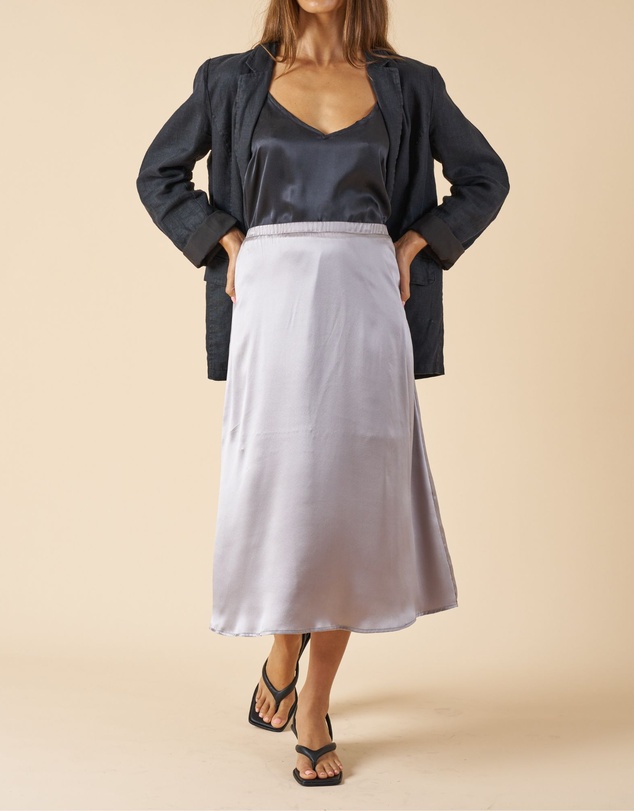 CAMIXA - Maddie Silk Midi Skirt