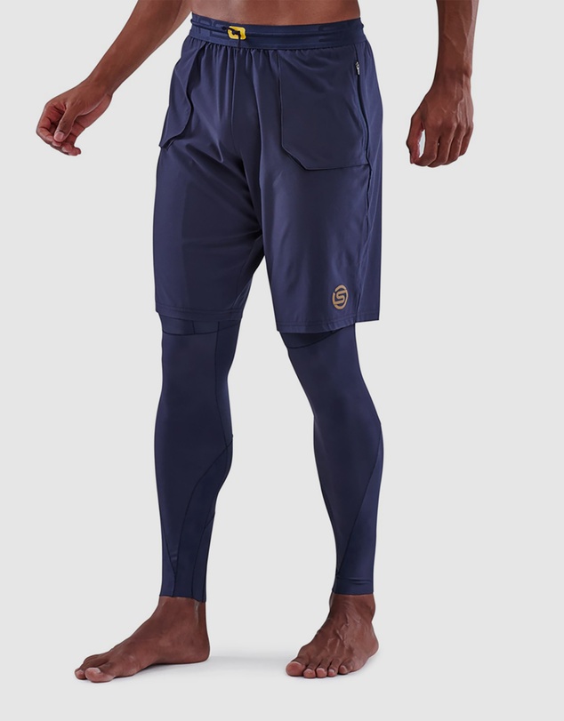 SKINS - SKINS Compression Series-5 Men's Travel And Recovery Long Tights Navy