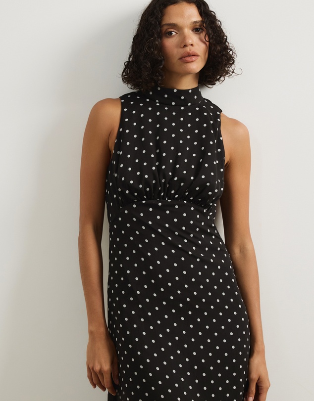 Atmos&Here - Karla Maxi Georgette Spot Dress
