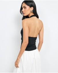 AERE - Jori Cowl Neck Midi Dress