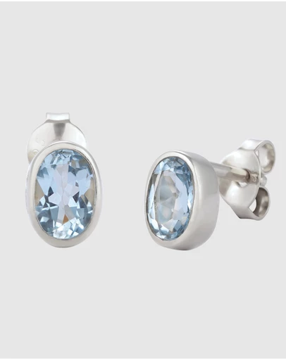 Elli Jewelry - Topaz Stud Earrings in 925 Silver