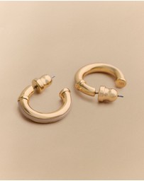 Trenery - Lutra Hoop Earrings in Tahini