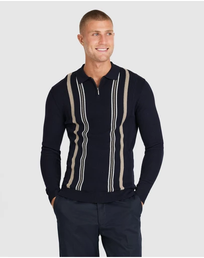 Tarocash - Josiah Stripe Zip Knit