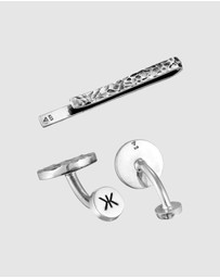 Kuzzoi - ICONIC EXCLUSIVE - Jewelry Set Men Organic Textured Set In 925 Sterling Silver