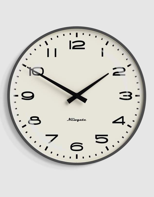 Newgate - Newgate Radio City Wall Clock Black Arabic Dial - Matte Blizzard Grey