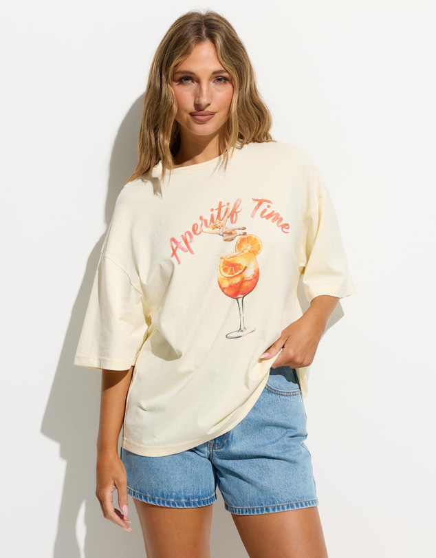 Dazie - Aperitif Time Oversized Graphic Tee