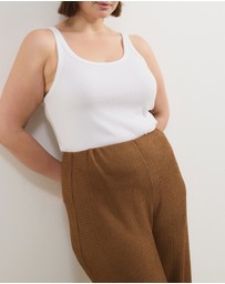 Atmos&Here Curvy - Monica Textured Jersey Pants