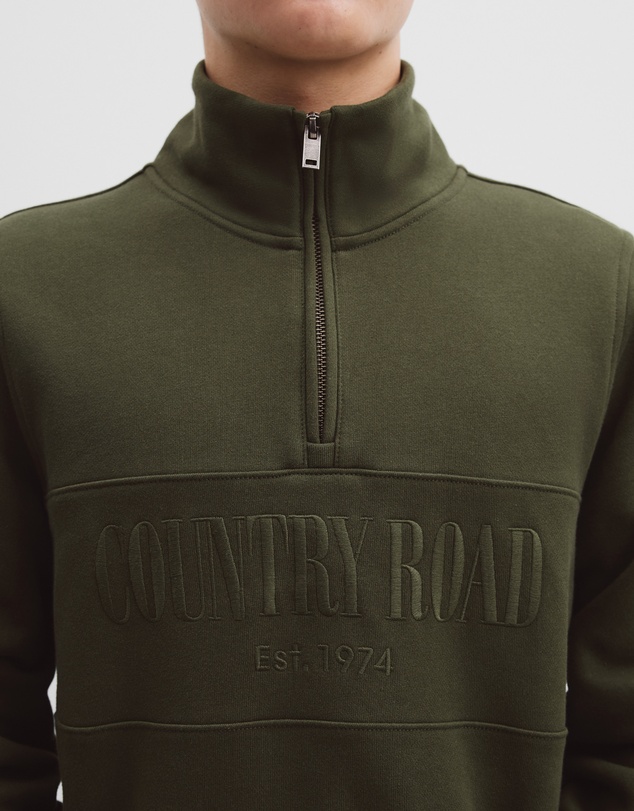 Country Road - Teen Australian Cotton Heritage Half Zip Sweat