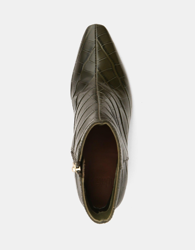 Wittner - Loz Ankle Boot Olive Green Croc Leather