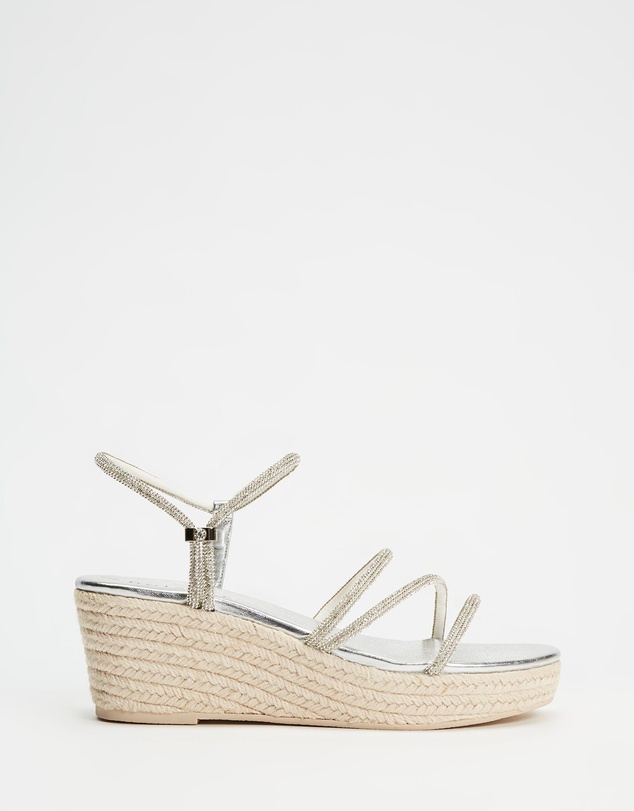 Holster - Viva Espadrille High Wedge - Vegan - Silver - Women's