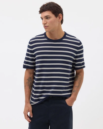 AERE - Organic Cotton Stripe Knit Tee