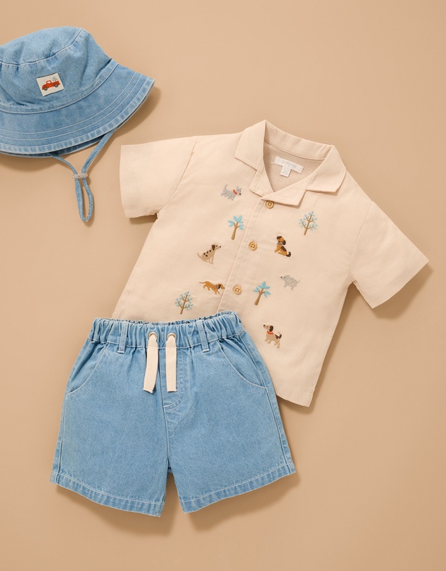 Purebaby - Pull on Denim Shorts-Kids-Babies