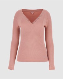 GUESS - LS Kyla Rib Henley Top