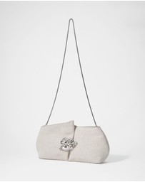 & Other Stories - Leaf-Brooch Canvas Clutch