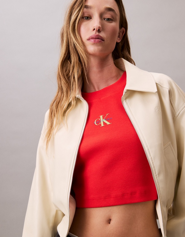 Calvin Klein Jeans - Monogram Logo Ribbed Baby Tee