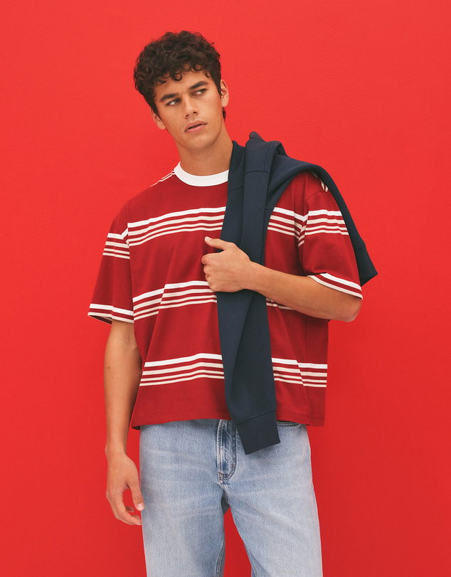 Country Road - Short Sleeve Boxy Stripe T-shirt
