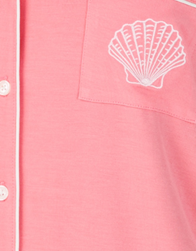 Kate Spade - Modal Button Up Short Sleeve Short Pyjama Set with Embroidery