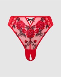 Ann Summers - Roses Are Red Crotchless String Briefs