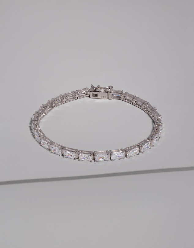 Wanderlust + Co - Pave 925 Sterling Silver Baguette Tennis Bracelet