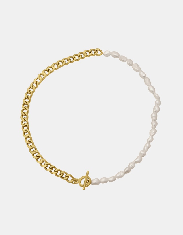 Zoe Olivia - Waterproof Freshwater Pearl Half Chain FOB Necklace