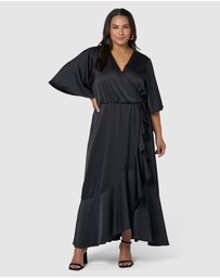 Pink Dusk by Curve Project - Smouldering Wrap Maxi Dress