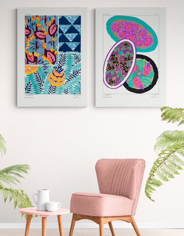 Inka Arthouse - Set of 2 Floral Patterns by E.A. Séguy Art Prints
