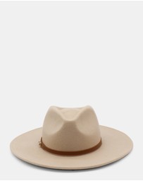 Morgan & Taylor - Dove Wool Fedora in Beige