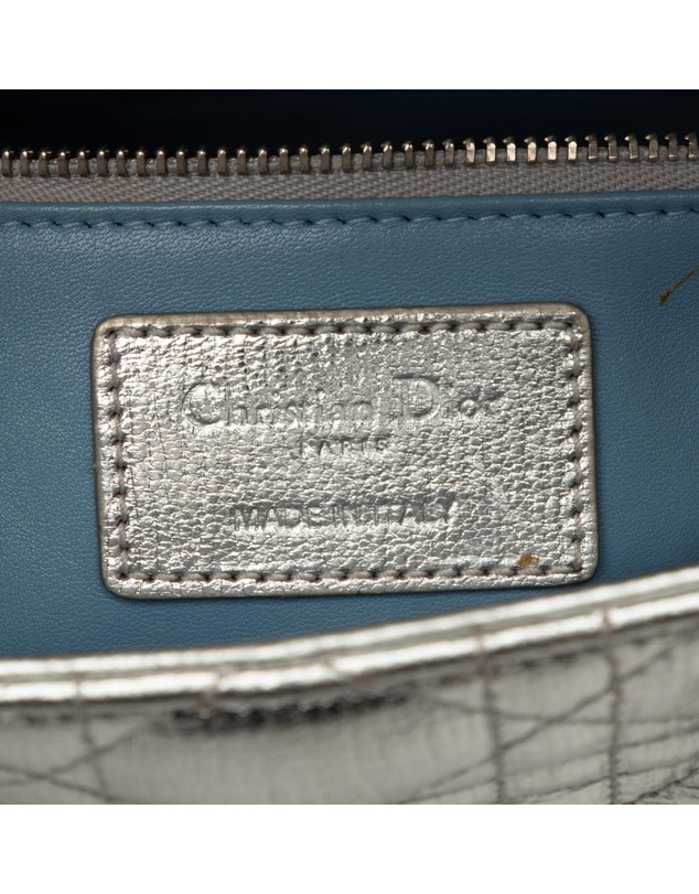 Pre-Loved by Azura Reborn - Pre-Loved Small Metallic Grained Calfskin Cannage My ABCDior Lady Dior