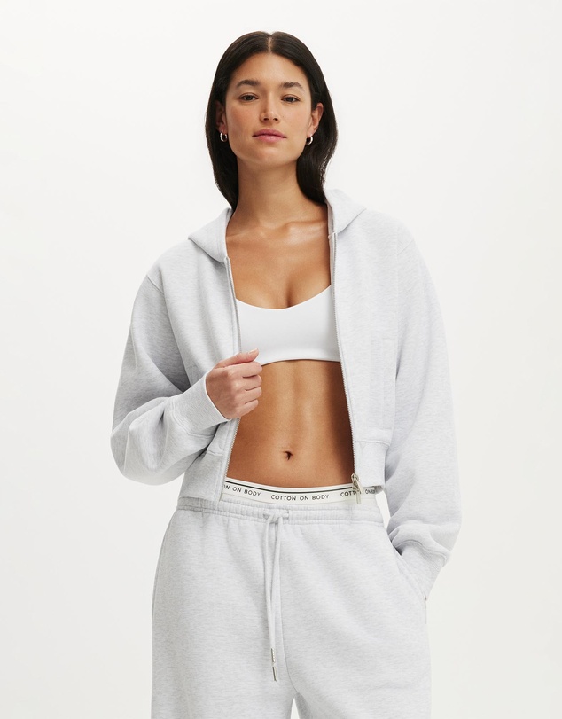Cotton On Body Active - Plush Relaxed Zip Through Hoodie