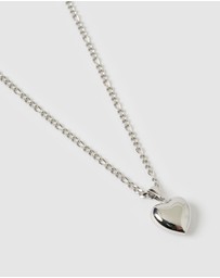Arms Of Eve - Rose Heart Necklace - Silver